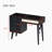 39" Retro Bohemian Style Wooden Makeup Vanity Set With Charging Plug&USB Port And Stool, Dressing Table With 3 Storage Drawers And 1 Rectangular Rattan Drawer-1020163320