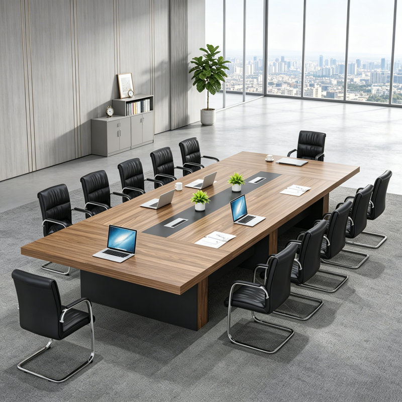 Table de conférence Searfoss, Brown, 29.53" H x 137.8" L x 59.06" D