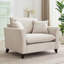Fauteuil surdimensionné de 46,3 po, tissu chenille, fauteuil confortable et demi-canapé simple avec coussin pour le salon, bureau, crème