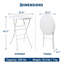 Table de cocktail pliante ronde de 31,5 pouces, table de pub portable à plateau haut | Table de bar pliable en PEHD avec pieds détachables pour une fête de mariage