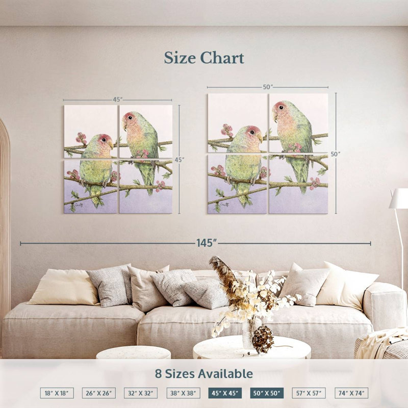 Brampt Love Birds, 50" H x 50" W