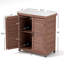 Banc de rempotage avec armoire de rangement et plateau de table en métal-130958920