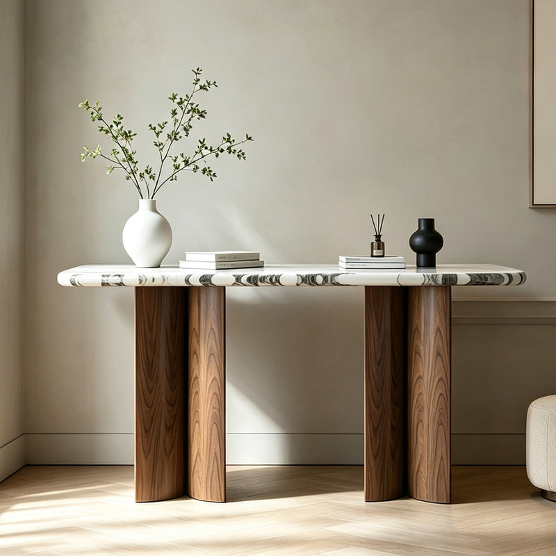 Console française rétro, H 33,5 po x l 63 po x P 15,7 po