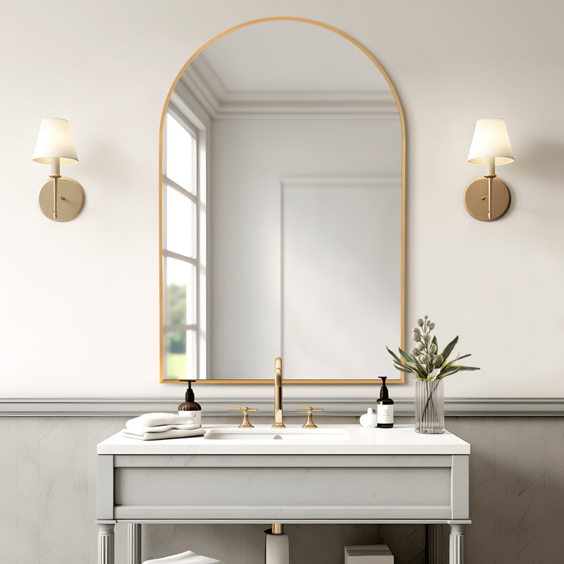 Miroir de salle de bain Apte, Doré, 36 po x 24 po, Individuel