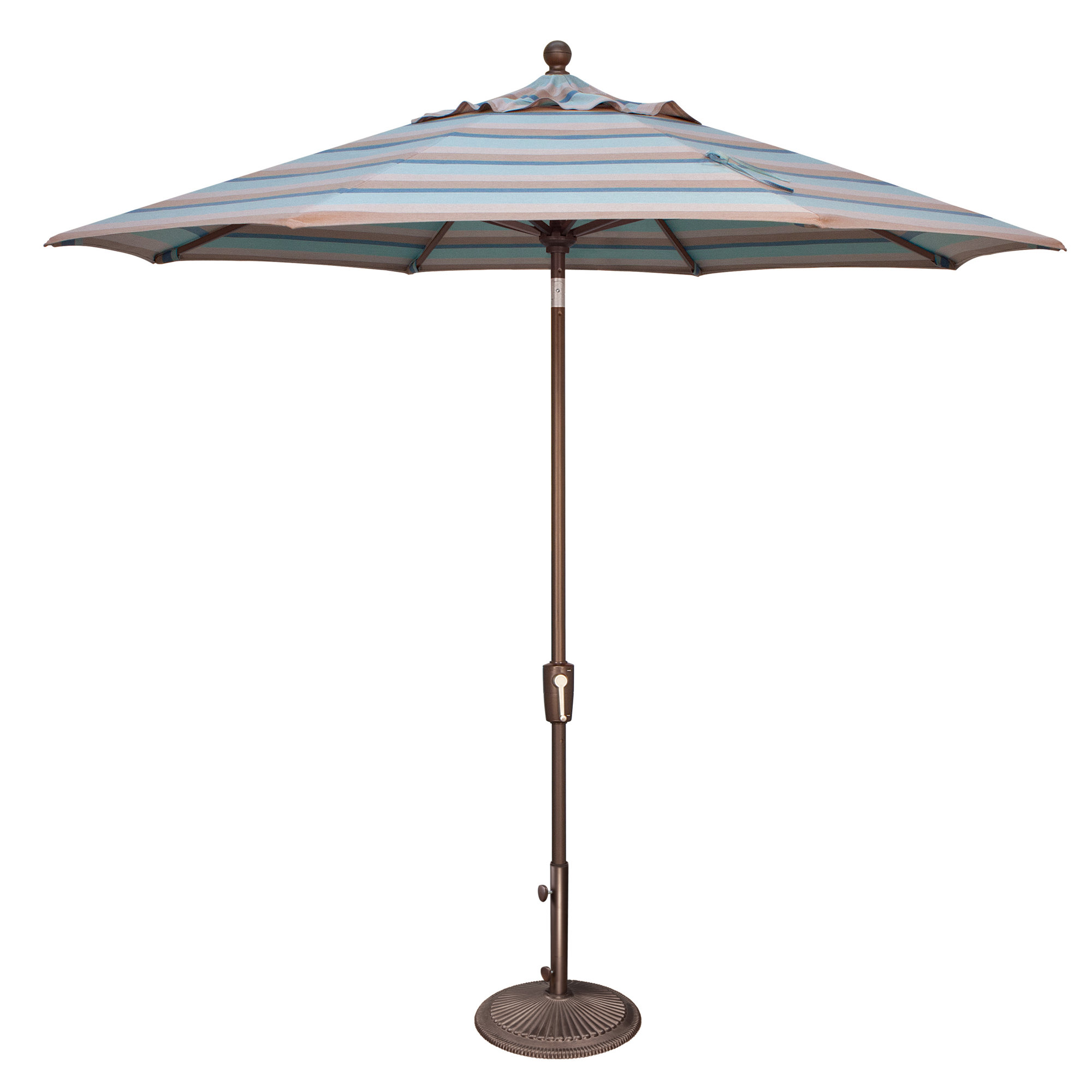Canela 108'' Market Sunbrella® Umbrella, Bronze, Gateway Mist Sunbrella®