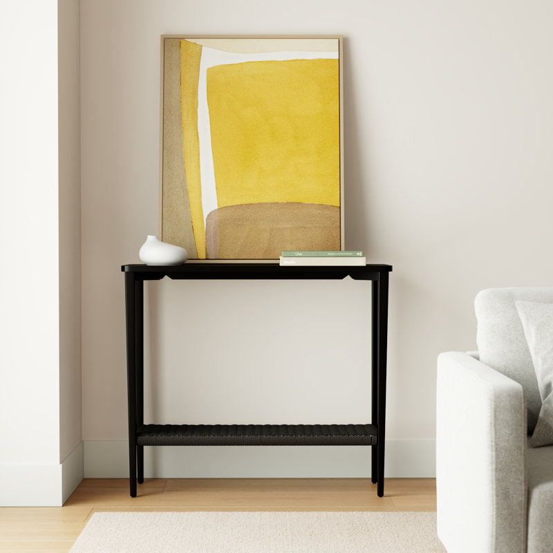 Cord 39'' Solid Wood Console Table, Black