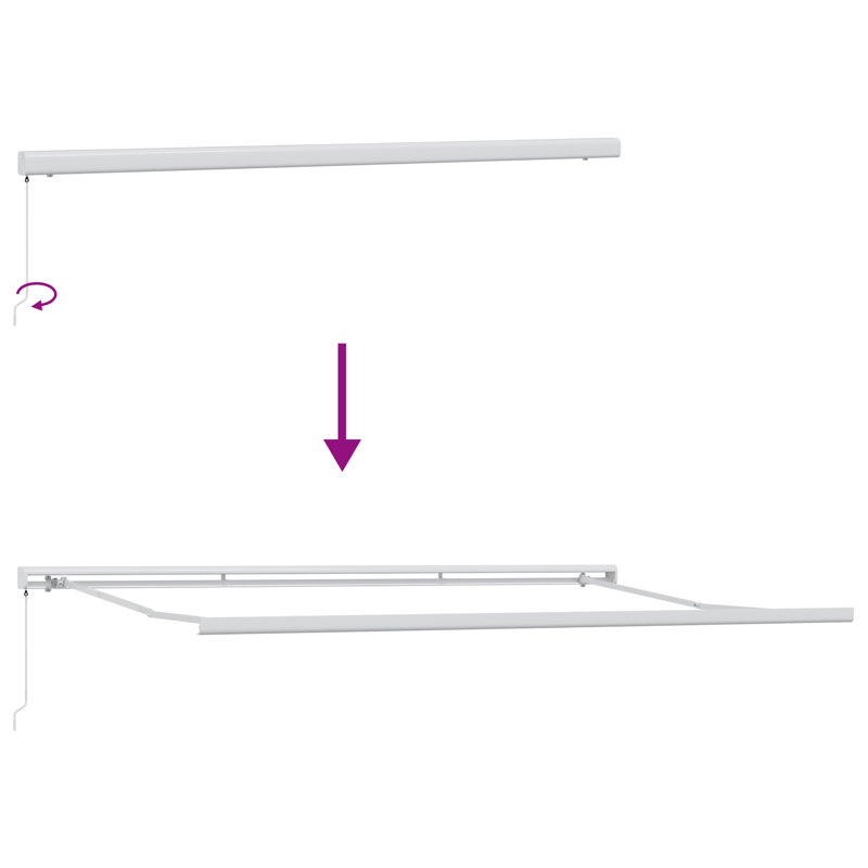 Longshore Tides Retractable Patio Awning, Beige, 500 cm W x 300 cm D