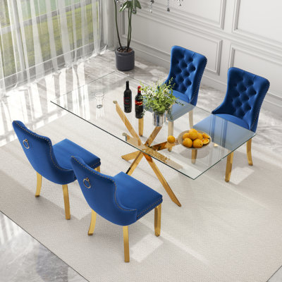Rectangle Glass Dining Table Set