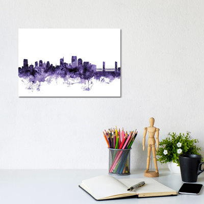 Sacramento, California Skyline by Michael Tompsett - 1 Piece Wrapped Canvas Wall Art