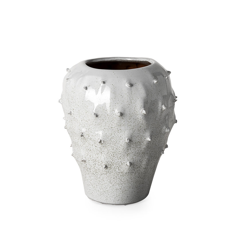 Vase de table en céramique blanche, H 11,41 po x l 8,26 po x P 8,26 po