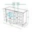 Armoire de rangement L 44,96 po avec 3 portes en miroir en acrylique pour salle à manger, cuisine et salon-2078998172