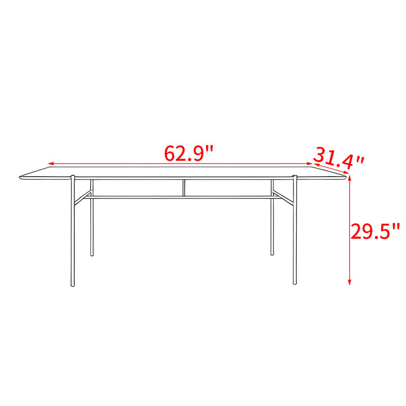 Table de salle à manger American, H 29,5 po x L 62,9 po x l 31,4 po
