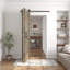 Portes de grange pliées en bois massif 84 po 84 po avec quincaillerie d'installation-110982129-107381850