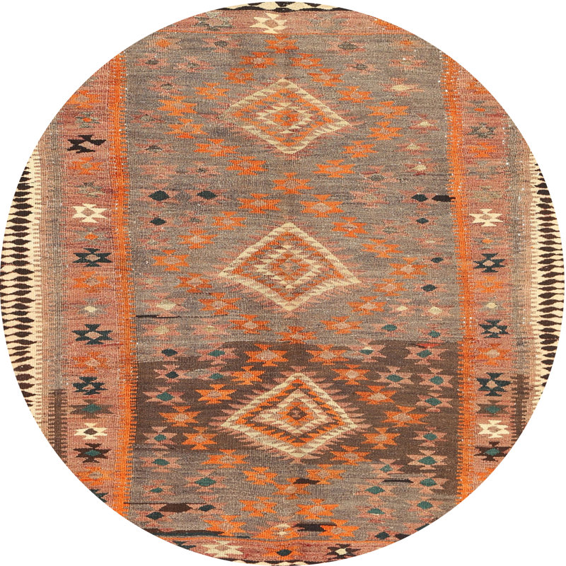 Tapis beige / brun clair Canvey, Rond 7 pi