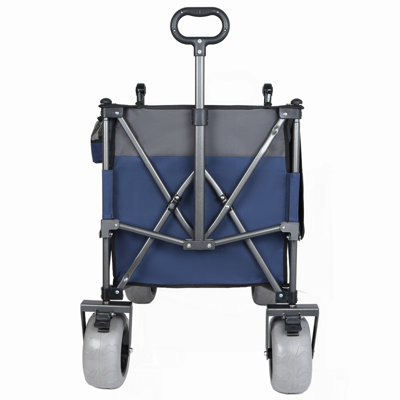 Multi-Functional Push-Pull Folding Wagon Cart with Rotating Handle & 9"x4" Beach Tires for Camping & Beach –300L XL Heavy-Duty, 480lbs load, Large Capacity for Transport, Groceries, and Outdoor Use