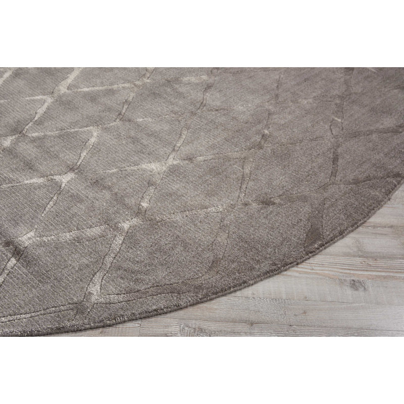 Tapis gris moderne Cannes, Rond 8 pi