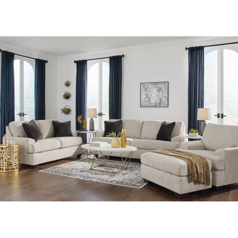 Canapé, causeuse, fauteuil et repose-pieds Vayda