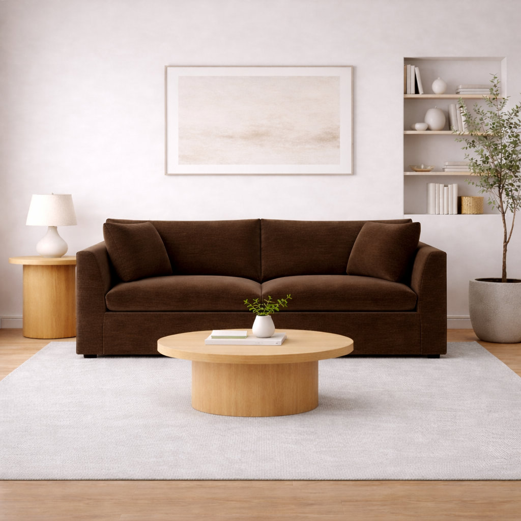 Kallie 86'' Sofa, Nave Bark Performance Distressed Velvet