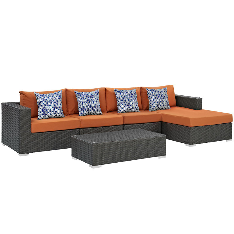 Ensemble modulaire d'extérieur Sunbrella 5 pièces Sojour, Toile Sunbrella® toscan