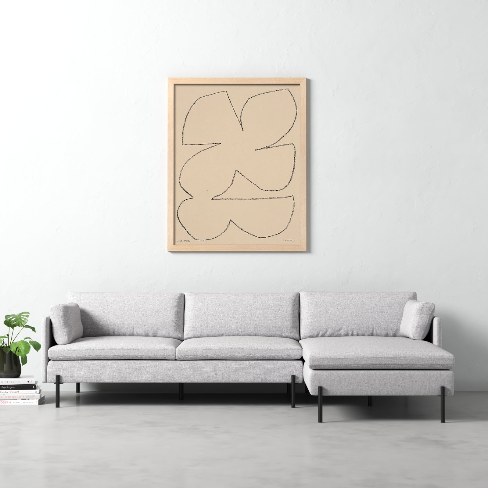 Freya "Outlines 4" Print, Maple Framed, 40" W x 50" H