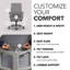 Chaise de travail à dossier moyen HON Ignition 2.0, inclinaison avancée, structure en titane, givré-119729021-119729016-117026064