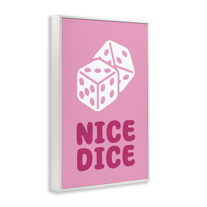 «Nice Dice», art de la giclée encadrée par Martina Pavlova, Estampe numérique encadrée blanc bord de mer, H 24 po x l 16 po