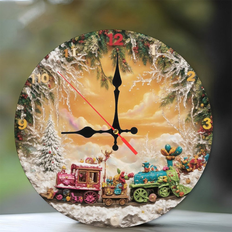 Christmas-Clock-Face-Winter-Train