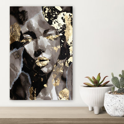 Élégant portrait abstrait moderne, art mural
