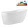 67" Streamline Soaking Glossy White Freestanding Tub and Tray With Internal Drain