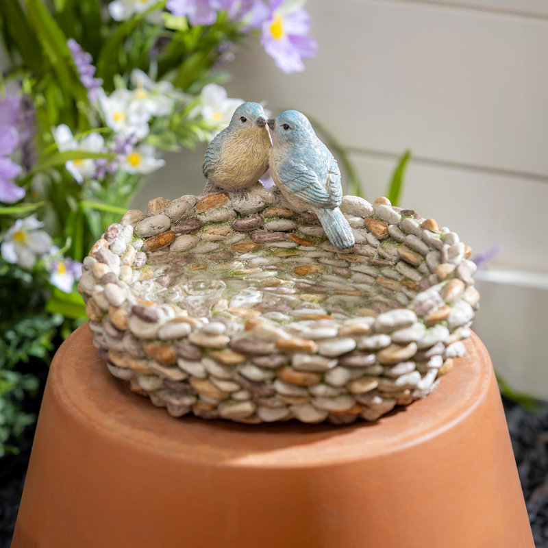 Bain d'oiseaux en résine Blue Pebble