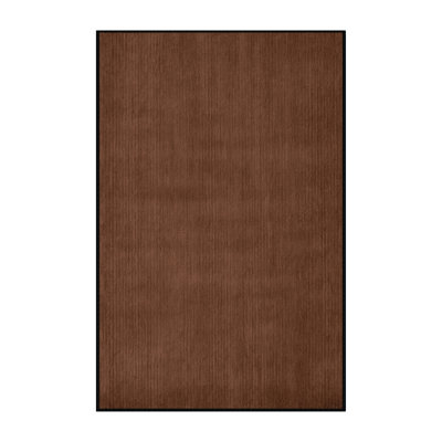 Machine Washable Solid Brown Area Rug