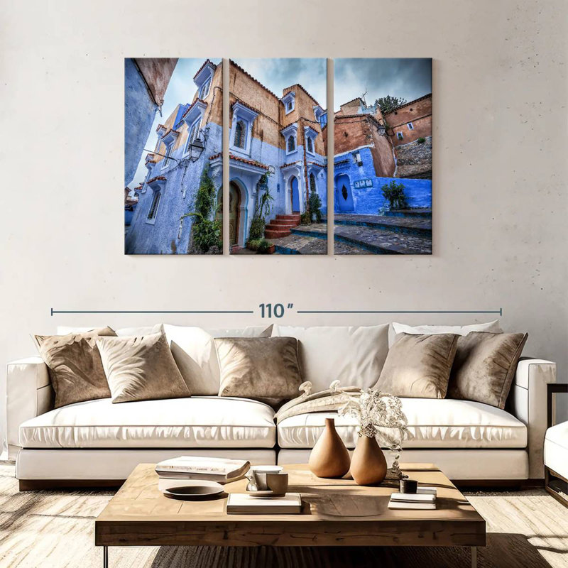 Sebbie, ville bleue de Chefchaouen, H 48 po x l 74 po