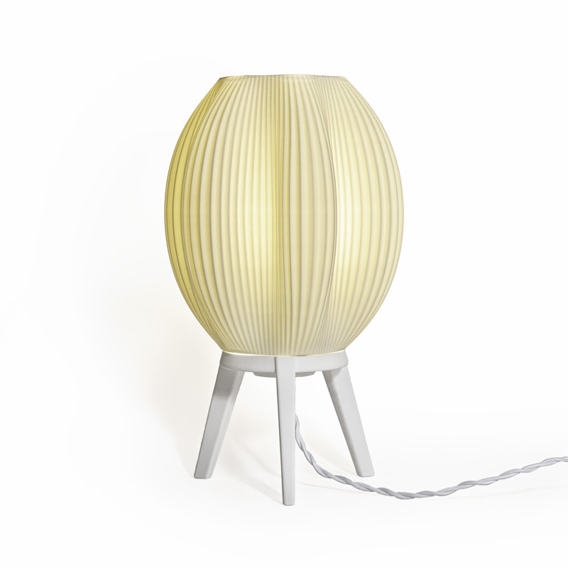 Lampe de table DEL Wavy, Blanc, Blanc