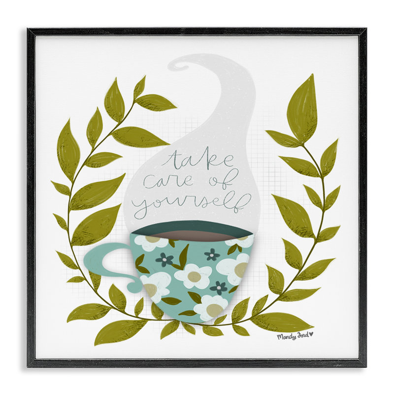 «Take Care with Relaxing Coffee», estampe numérique, design par Mandy Ford Art + Illustration, H 24 po x l 24 po