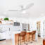 52 Inch Indoor Outdoor Ceiling Fan Solid Wood Fan Blade Noiseless Reversible Motor Remote Control With Light
