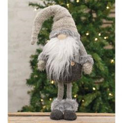 Petit gnome de père Noël gris en peluche