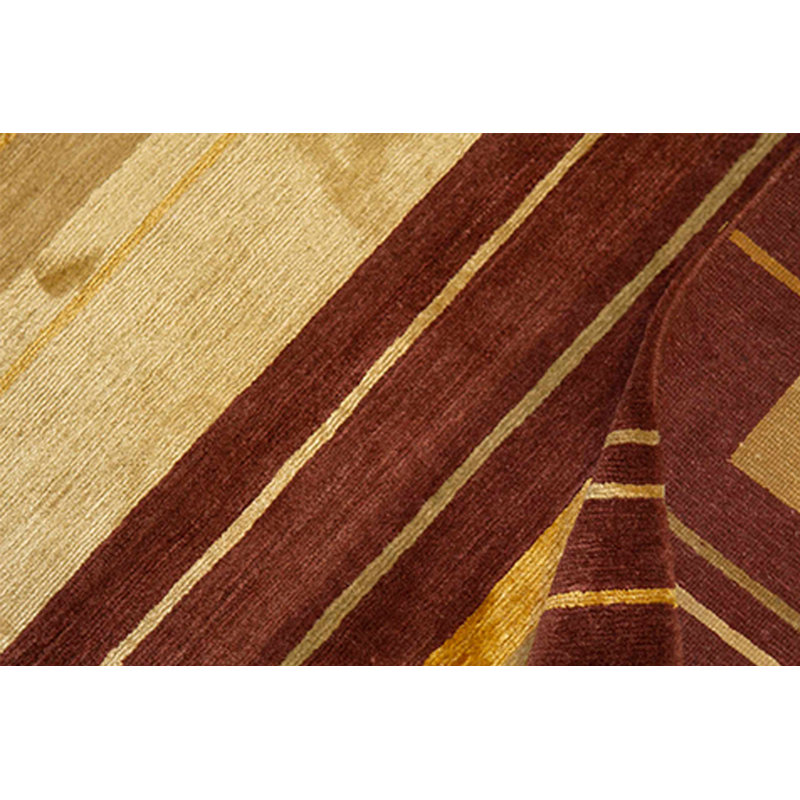 Hand-Knotted High-Quality Red and Gold Area Rug