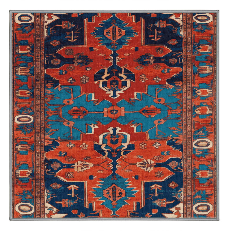 Tapis mauve lavable à la machine Tabriz, Carré 3 pi
