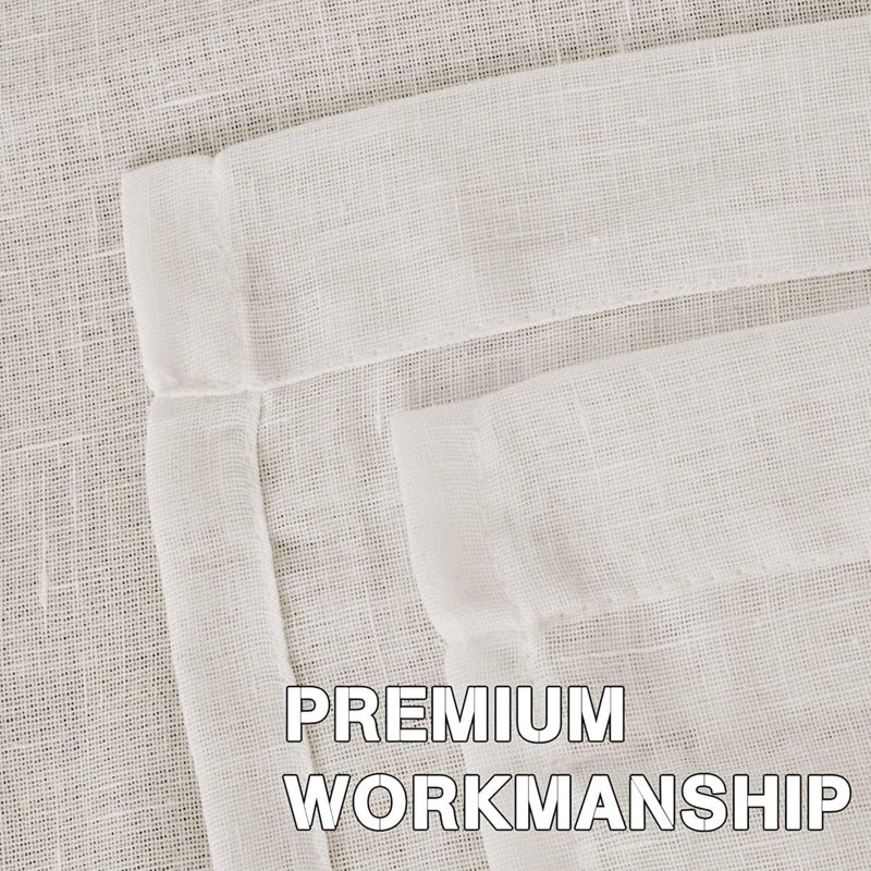 Linen Blend Sheer Curtain Pair, Natural, 52" W x 84" L