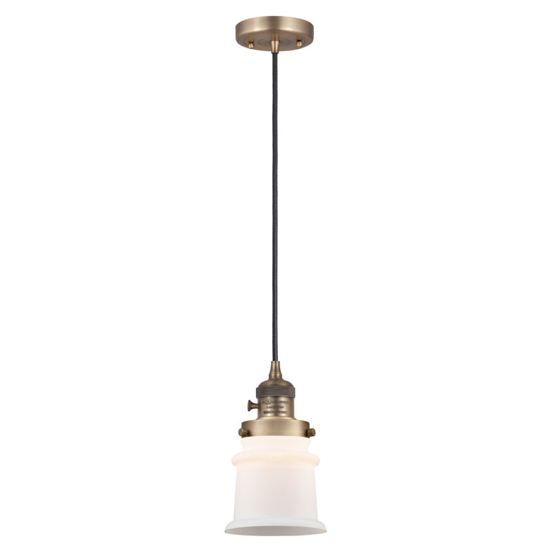 Franklin Restoration - Alvi - 1 Light Cord Hung Mini Pendant - On-Off Turn Switch - LED Bulb, 128.63" H x 5.25" W x 5.25" D
