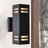 Breshawna Aluminum Matte Black Outdoor Armed Sconce