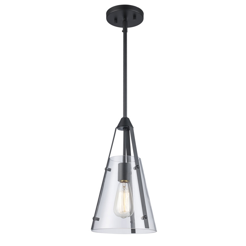 - Light Cone Pendant, 11.5" H x 18" W x 11.5" D, 1, Black