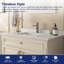36" Rectangular Single Bathroom Vanity Top in White with Sink Faucet Hole/Backsplash/Overflow (Top Only)