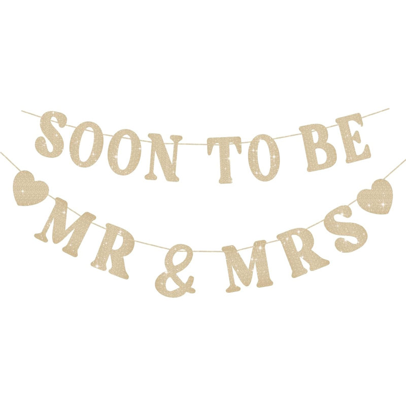 Bannière de fête prénuptiale bientôt pour être Mr et Mme