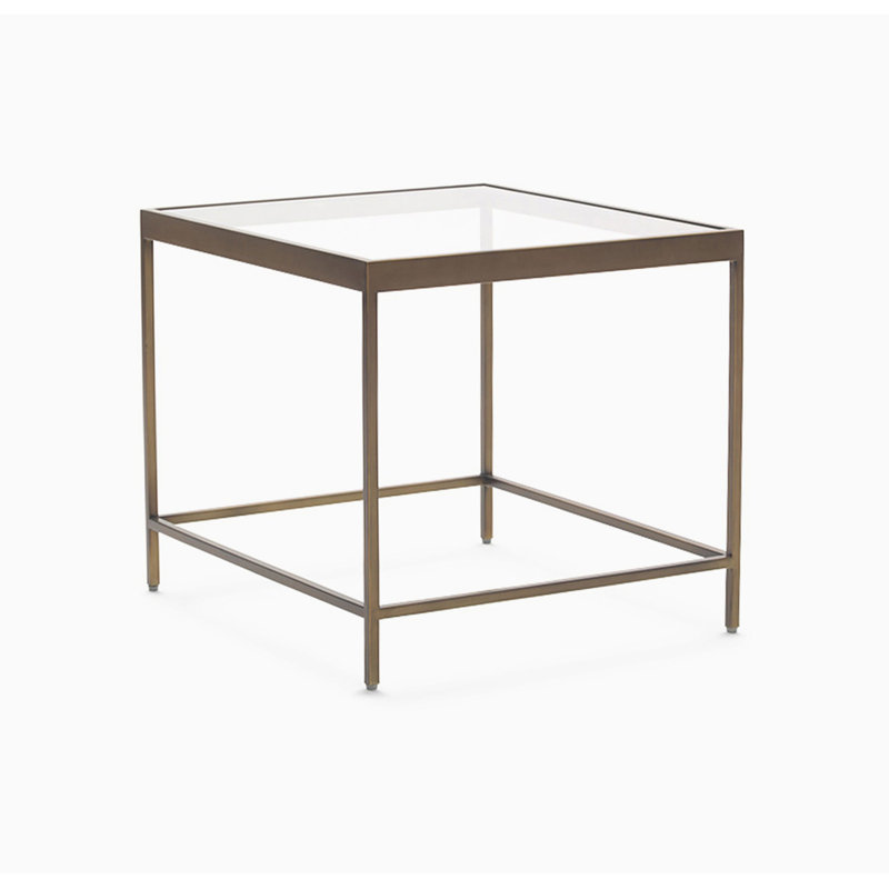 Vienna Side Table - Glass  Top, Antique Brass