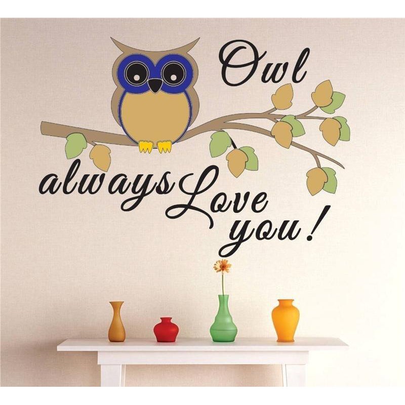 Décalcomanie murale « always love you you » hibou