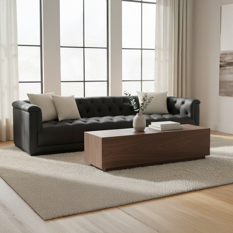 Table basse Melora, Bois brun foncé