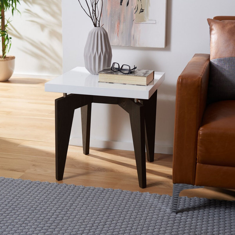 Josef Retro Lacquer Floating Top Lacquer End Table, Brown