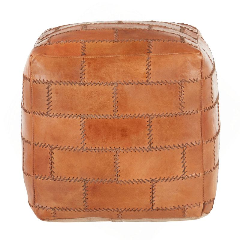 Ottoman in Brown Leather