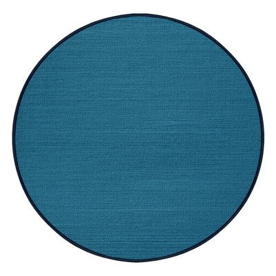 Tapis bleu uni lavable à la machine
